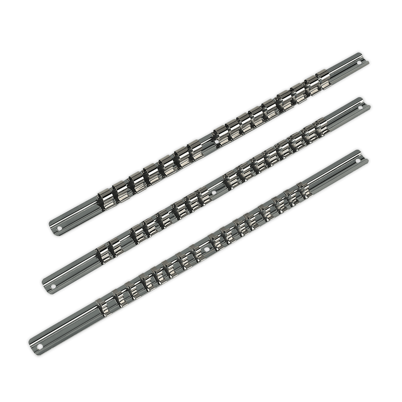 Sealey AK270 Socket Retaining Rail Set 3pc 1/4", 3/8" & 1/2"Sq Drive - AK270 - Sealey Tools UK - Trade Counter Direct