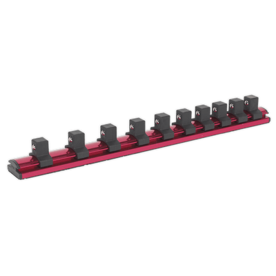 Sealey AK27084 Socket Retaining Rail Magnetic 1/2"Sq Drive 10 Clips - AK27084 - Sealey Tools UK - Trade Counter Direct