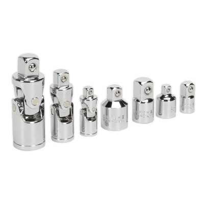 Sealey AK2737 Universal Joint & Socket Adaptor Set 7pc 1/4", 3/8" & 1/2"Sq Drive - AK2737 - Sealey Tools UK - Trade Counter Direct