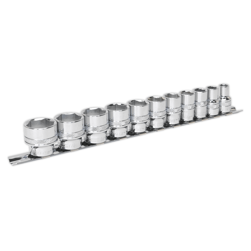 Sealey AK2740 Socket Set 11pc 3/8"Sq Drive Lock - On™ 6pt Imperial - AK2740 - Sealey Tools UK - Trade Counter Direct