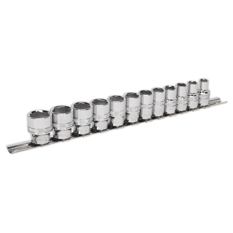 Sealey AK2741 Socket Set 12pc 3/8"Sq Drive Lock - On™ 6pt Metric - AK2741 - Sealey Tools UK - Trade Counter Direct