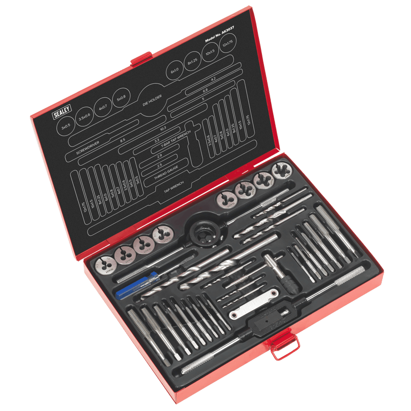 Sealey AK3037 Metric Tap & Die Set Split Dies 37pc - AK3037 - Sealey Tools UK - Trade Counter Direct