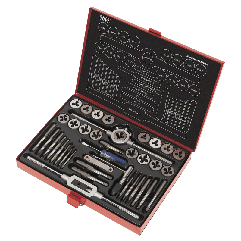 Sealey AK3040 40pc Tap & Die Set Split Dies - Metric - AK3040 - Sealey Tools UK - Trade Counter Direct