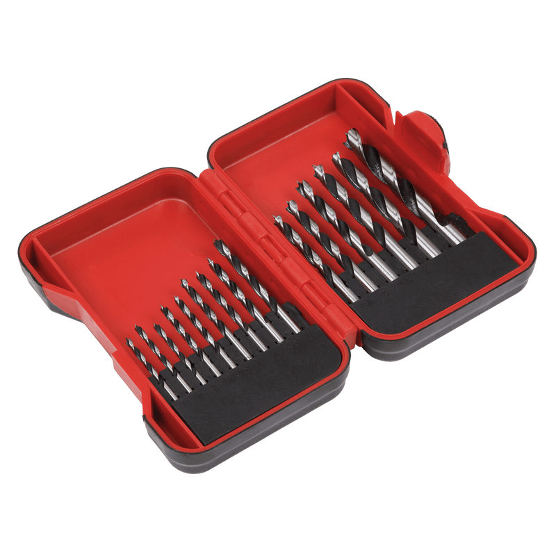Sealey AK3715W Brad Point Wood Drill Bit Set 15pc - AK3715W - Sealey Tools UK - Trade Counter Direct