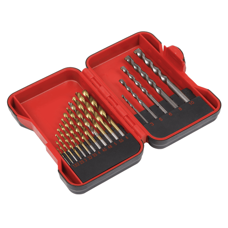 Sealey AK3717TCM HSS/Masonry Drill Bit Set 17pc - AK3717TCM - Sealey Tools UK - Trade Counter Direct