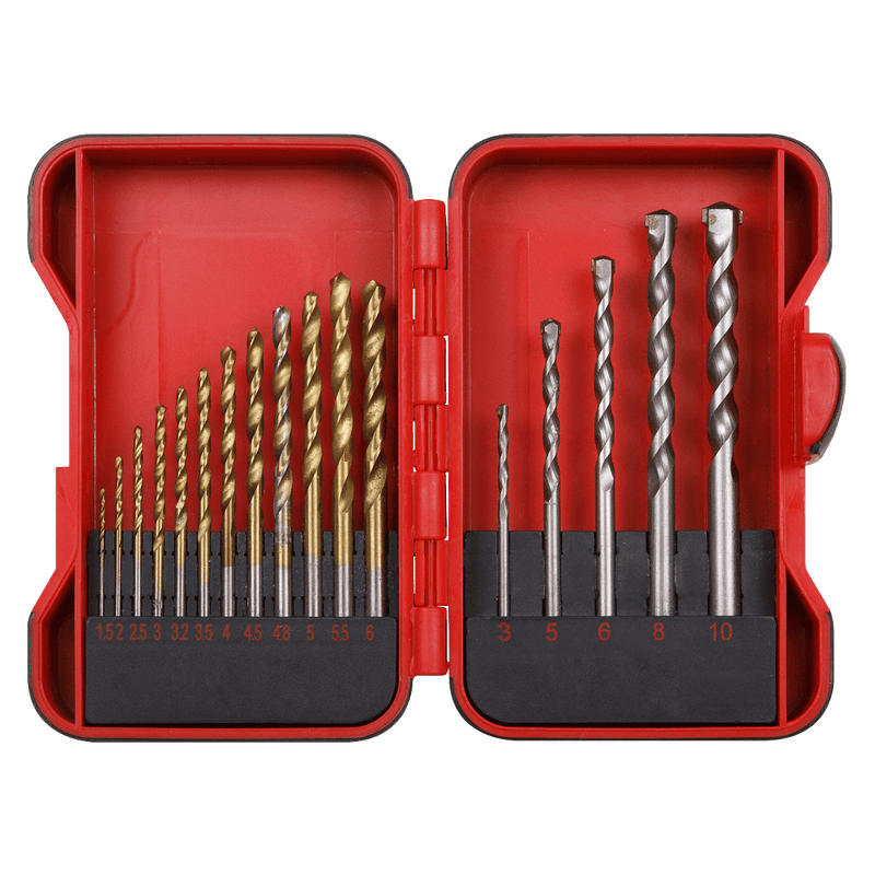 Sealey AK3717TCM HSS/Masonry Drill Bit Set 17pc - AK3717TCM - Sealey Tools UK - Trade Counter Direct