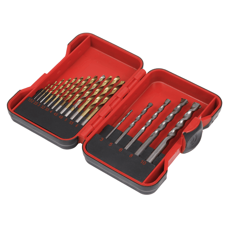 Sealey AK3717TCM HSS/Masonry Drill Bit Set 17pc - AK3717TCM - Sealey Tools UK - Trade Counter Direct