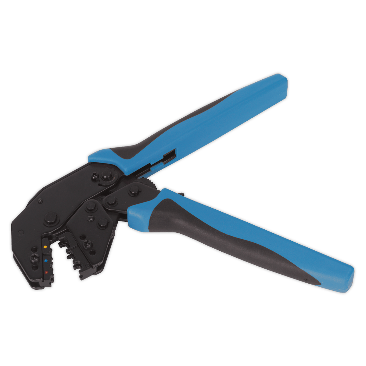 Sealey AK3863 Angled Head Ratchet Crimping Tool Insulated Terminals - AK3863 - Sealey Tools UK - Trade Counter Direct