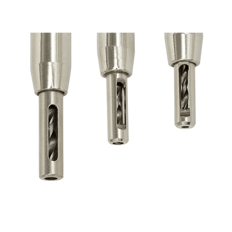 Sealey AK3HD Self-Centring Chamfered Hinge Drill Set 3pc - AK3HD - Sealey Tools UK - Trade Counter Direct