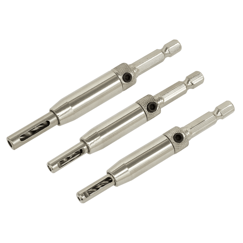Sealey AK3HD Self-Centring Chamfered Hinge Drill Set 3pc - AK3HD - Sealey Tools UK - Trade Counter Direct