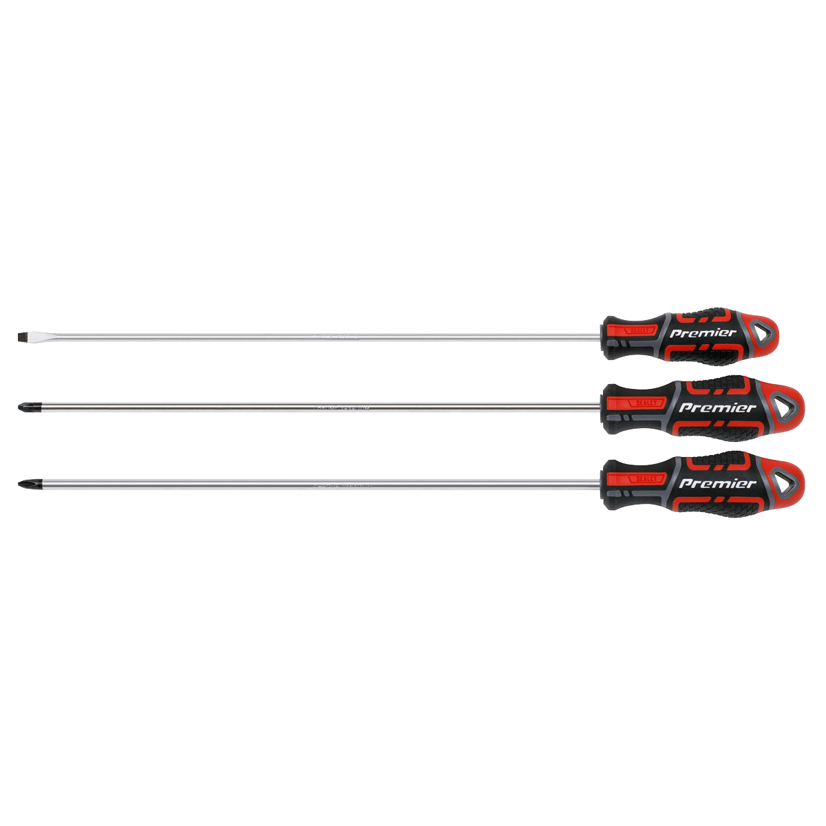 Sealey AK4372 GripMAX® Screwdriver Set Long 3pc - AK4372 - Sealey Tools UK - Trade Counter Direct