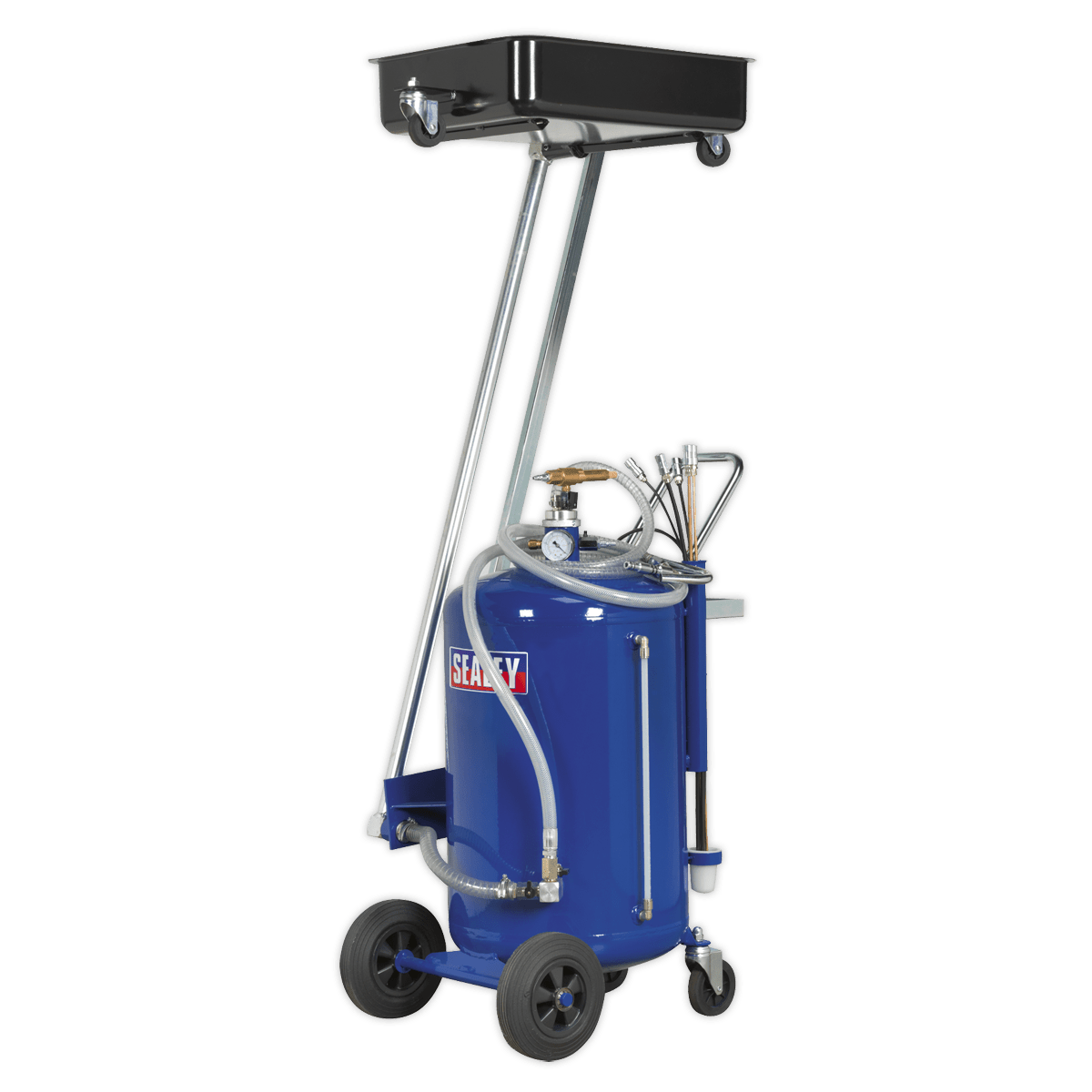 Sealey AK462DX Mobile Oil Drainer with Probes 80L Cantilever Air Discharge - AK462DX - Sealey Tools UK - Trade Counter Direct