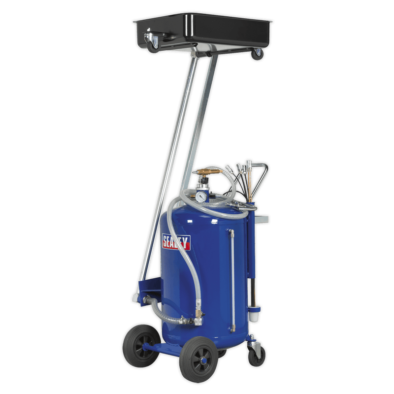 Sealey AK462DX Mobile Oil Drainer with Probes 80L Cantilever Air Discharge - AK462DX - Sealey Tools UK - Trade Counter Direct