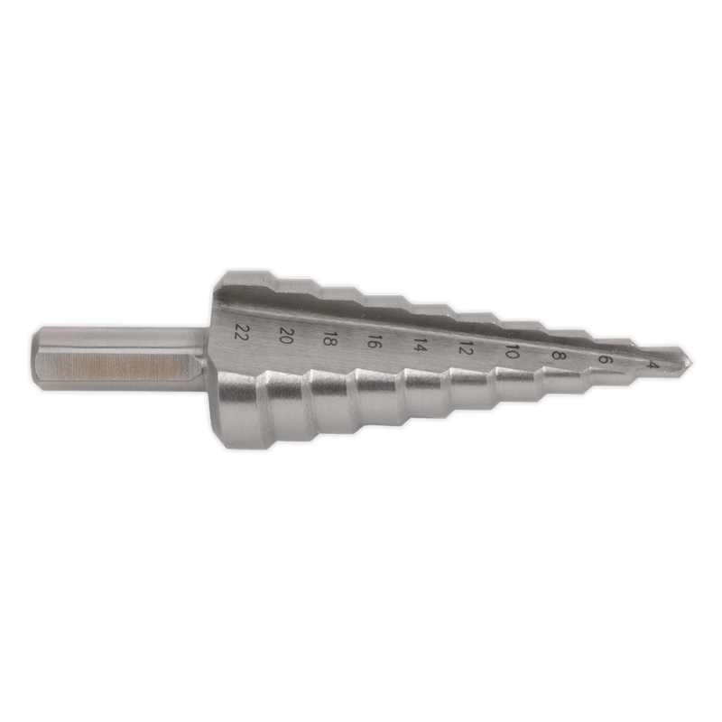 Sealey AK4722 Double Flute HSS M2 Step Drill Bit 4-22mm - AK4722 - Sealey Tools UK - Trade Counter Direct