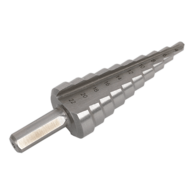 Sealey AK4722 Double Flute HSS M2 Step Drill Bit 4-22mm - AK4722 - Sealey Tools UK - Trade Counter Direct