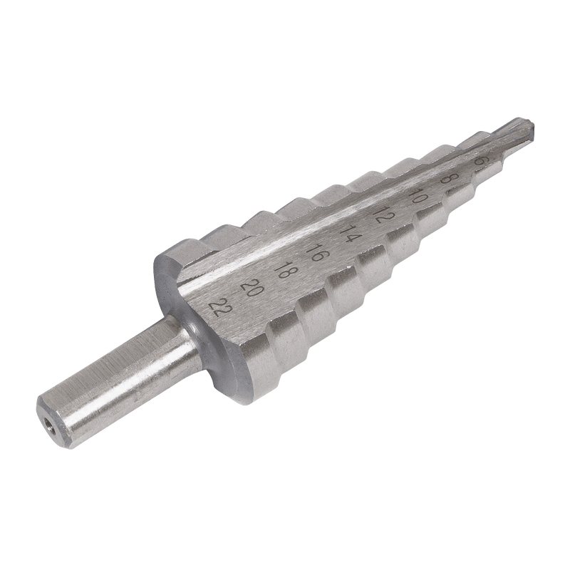 Sealey AK4744 Straight Flute HSS 4341 Step Drill Bit 4-22mm - AK4744 - Sealey Tools UK - Trade Counter Direct
