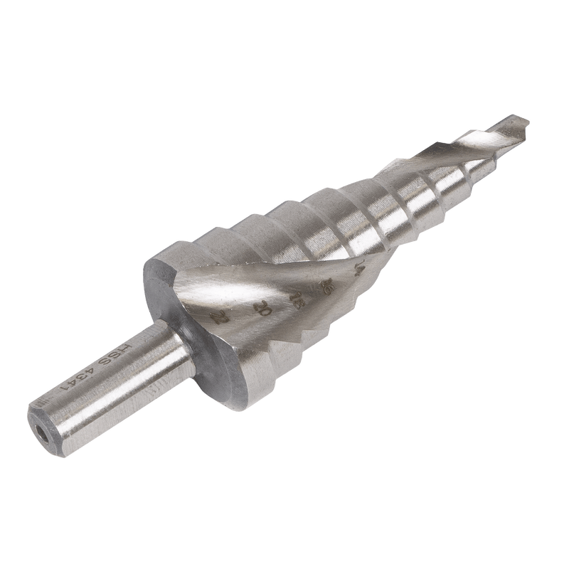 Sealey AK4747 Spiral Flute HSS 4341 Step Drill Bit 4-22mm - AK4747 - Sealey Tools UK - Trade Counter Direct