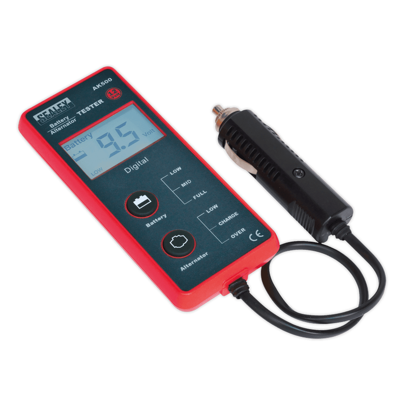 Sealey AK500 Battery & Alternator Tester 12V - LCD Screen - AK500 - Sealey Tools UK - Trade Counter Direct