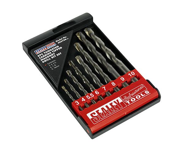 Sealey AK5708 Tungsten Carbide Tipped Masonry Drill Bit Set 8pc - Drill Bits & Sets - SLY-14587 - Sealey Tools UK - Trade Counter Direct