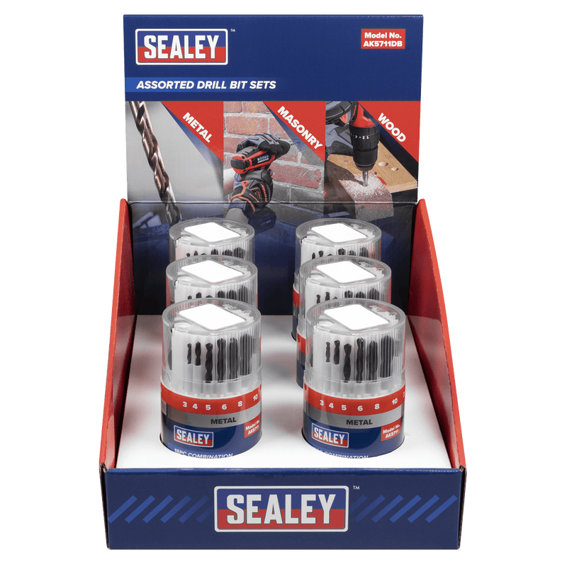Sealey AK5711DB Combination Drill Bit Sets - Display box of 6 - AK5711DB - Sealey Tools UK - Trade Counter Direct