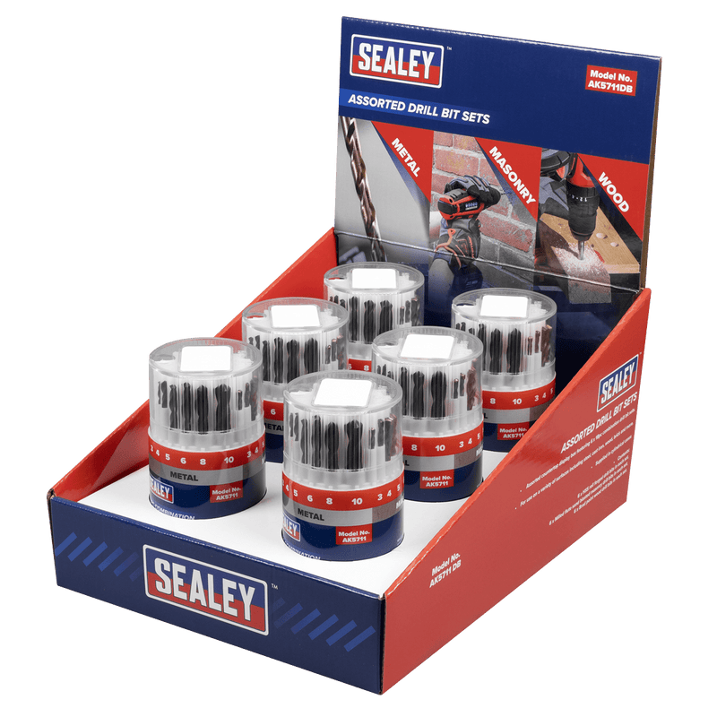 Sealey AK5711DB Combination Drill Bit Sets - Display box of 6 - AK5711DB - Sealey Tools UK - Trade Counter Direct