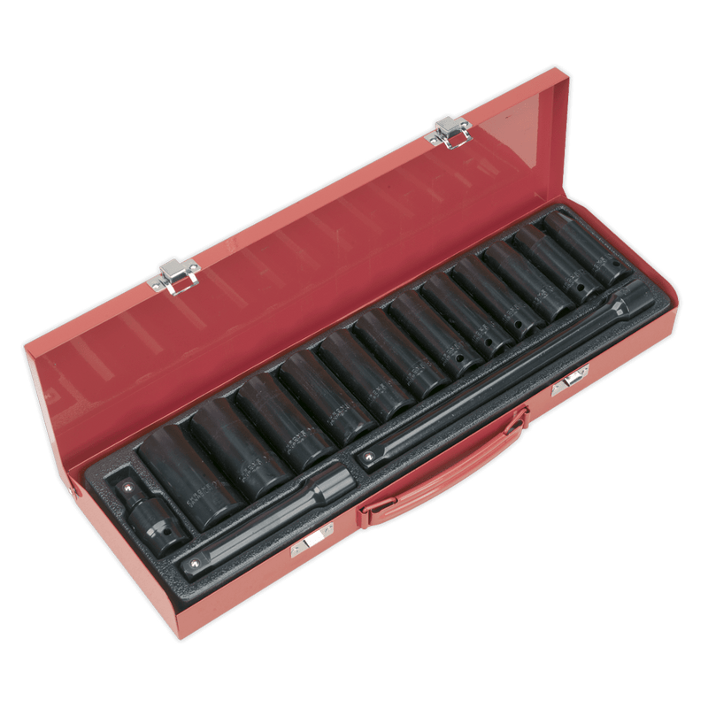 Sealey AK5815M Impact Socket Set 15pc 1/2"Sq Drive Deep Metric - AK5815M - Sealey Tools UK - Trade Counter Direct