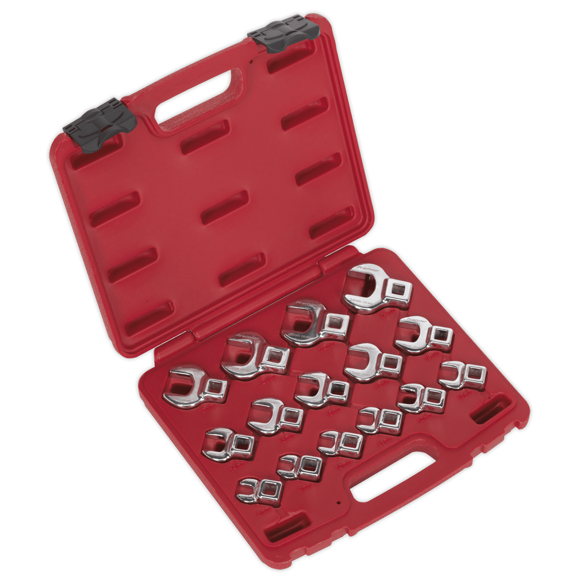 Sealey AK59891 Crow's Foot Open - End Spanner Set 15pc 3/8"Sq Drive Metric - AK59891 - Sealey Tools UK - Trade Counter Direct