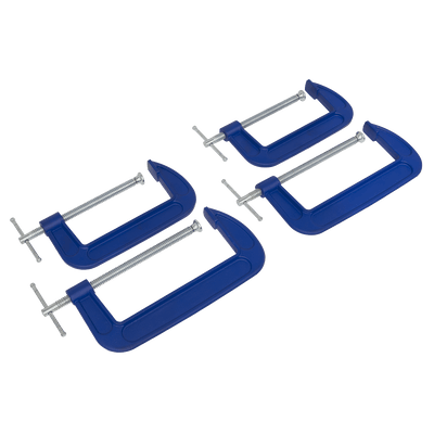 Sealey AK6006SET G-Clamp Set 150mm & 200mm 4pc - AK6006SET - Sealey Tools UK - Trade Counter Direct