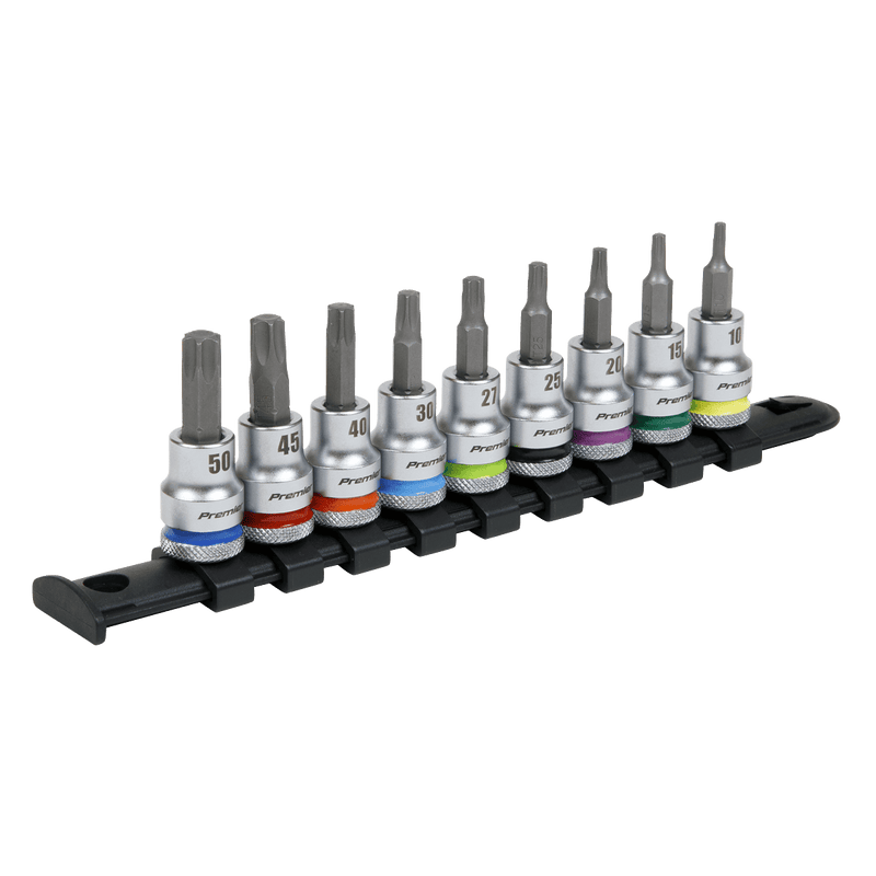 Sealey AK6251 TRX - Star* Socket Bit Set 9pc 3/8"Sq Drive - Platinum - AK6251 - Sealey Tools UK - Trade Counter Direct