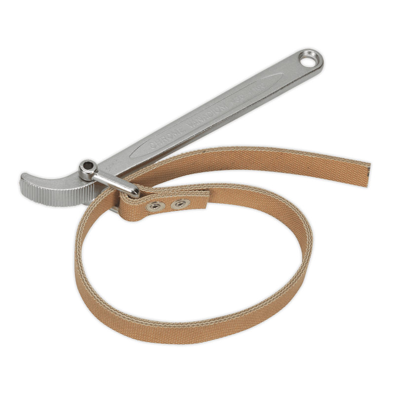 Sealey AK6404 Oil Filter Strap Wrench 60-140mm Capacity - AK6404 - Sealey Tools UK - Trade Counter Direct