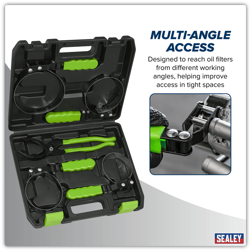 Sealey AK6424 Oil Filter Removal Kit 5pc - AK6424 - Sealey Tools UK - Trade Counter Direct