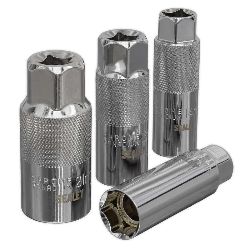 Sealey AK65561 Magnetic Spark Plug Socket Set 3/8"Sq Drive 4pc - AK65561 - Sealey Tools UK - Trade Counter Direct