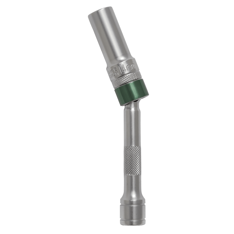 Sealey AK6570 Spark Plug Socket with Universal Joint 3/8"Sq Drive 12-Point 150 x 14mm - AK6570 - Sealey Tools UK - Trade Counter Direct