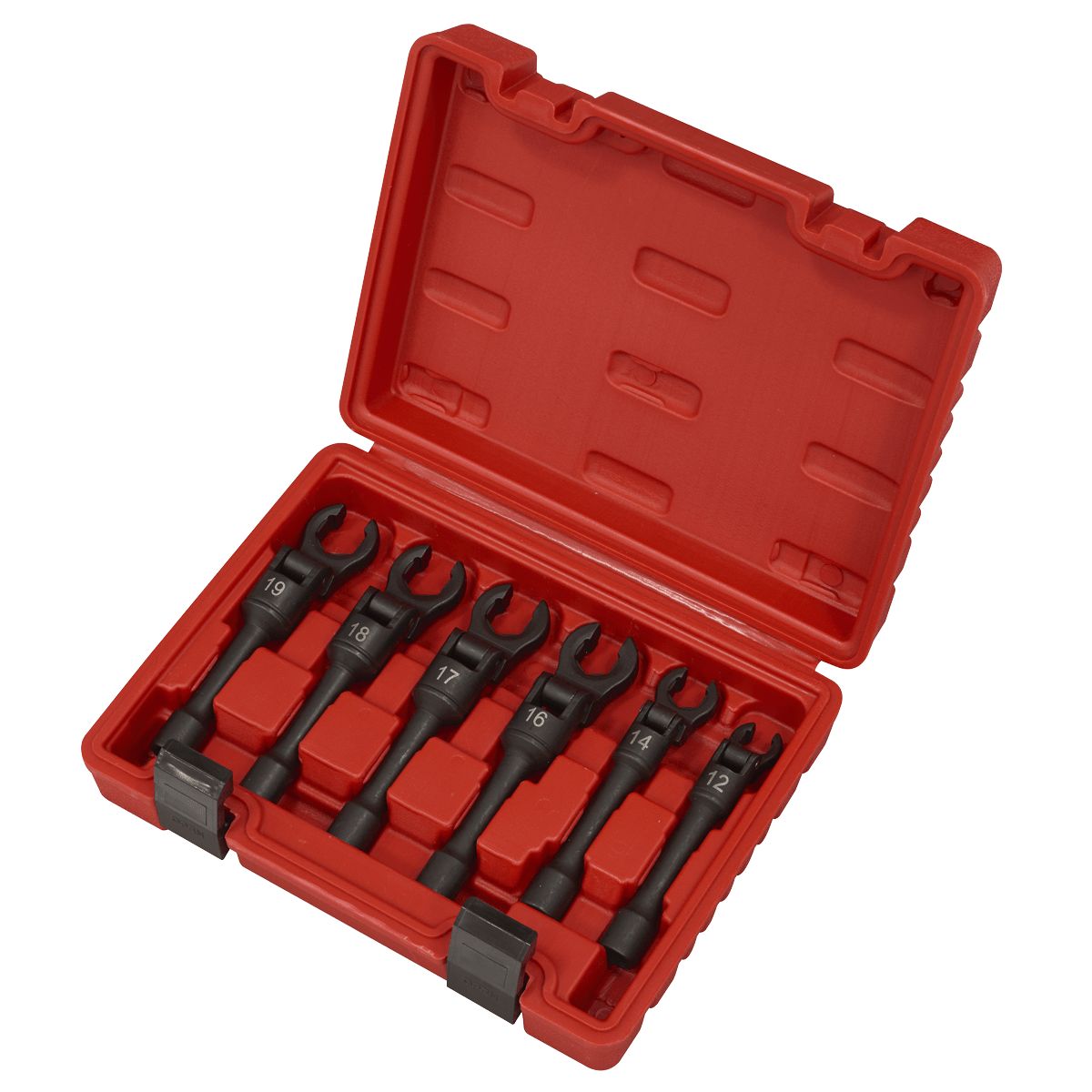 Sealey AK6901 Flexi-Head Flare Nut Diesel Injection Wrench Set 6pc 3/8"Sq Drive - AK6901 - Sealey Tools UK - Trade Counter Direct