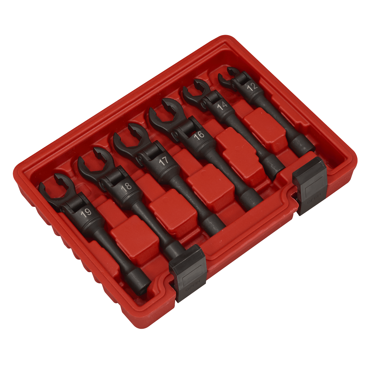 Sealey AK6901 Flexi-Head Flare Nut Diesel Injection Wrench Set 6pc 3/8"Sq Drive - AK6901 - Sealey Tools UK - Trade Counter Direct