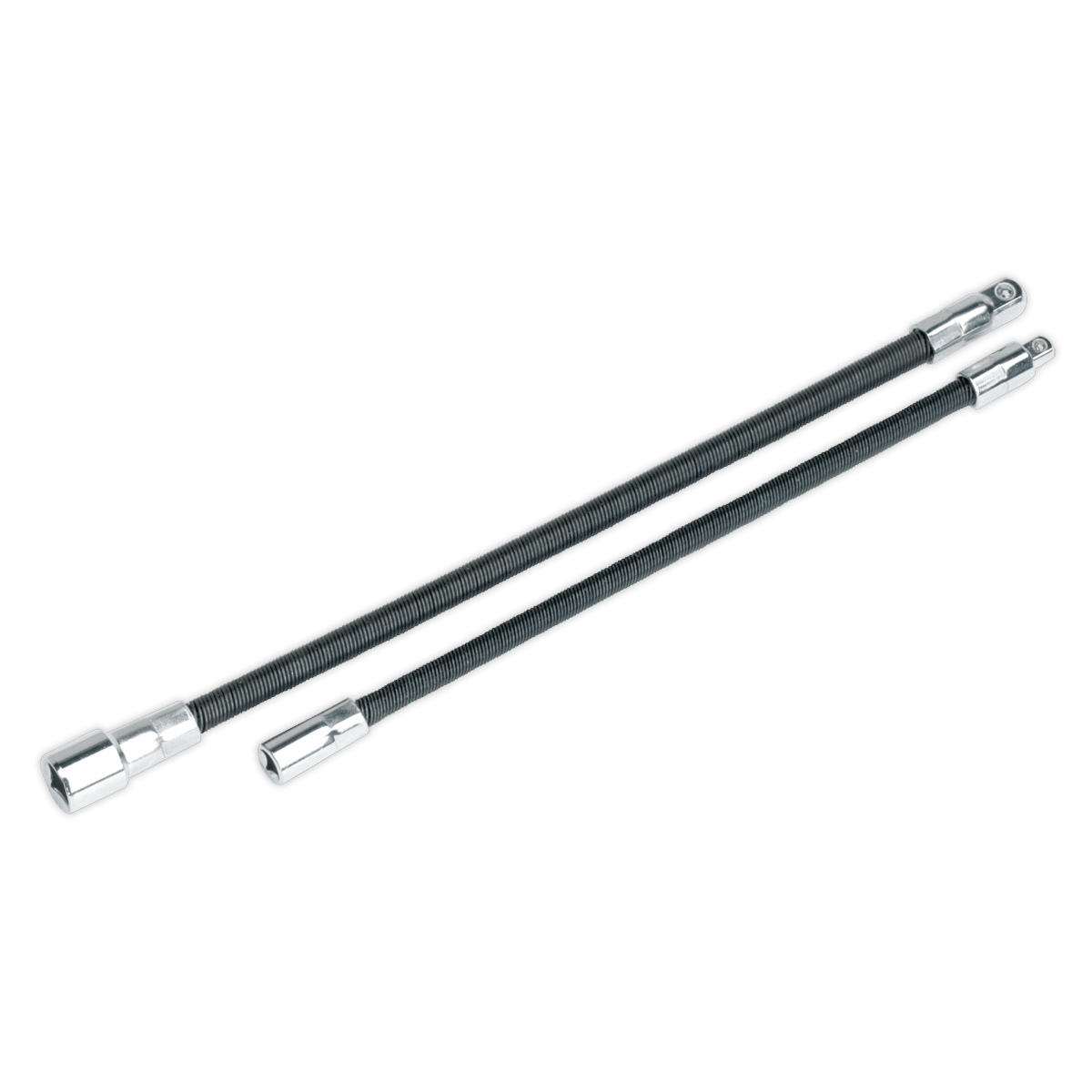 Sealey AK7342 Flexible Extension Adaptor Set 2pc 1/4"Sq x 254mm & 3/8"Sq x 305mm - AK7342 - Sealey Tools UK - Trade Counter Direct