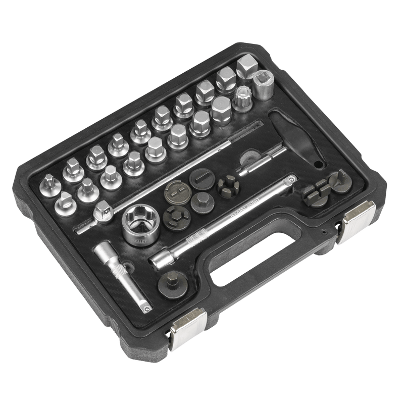 Sealey AK758 Master Oil Drain Plug Removal Kit 33pc - AK758 - Sealey Tools UK - Trade Counter Direct