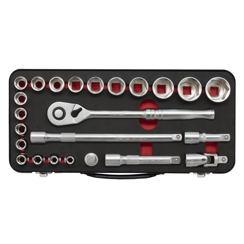 Sealey AK7924 Socket Set 1/2"Sq Drive 24pc - Premier Platinum Series - AK7924 - Sealey Tools UK - Trade Counter Direct