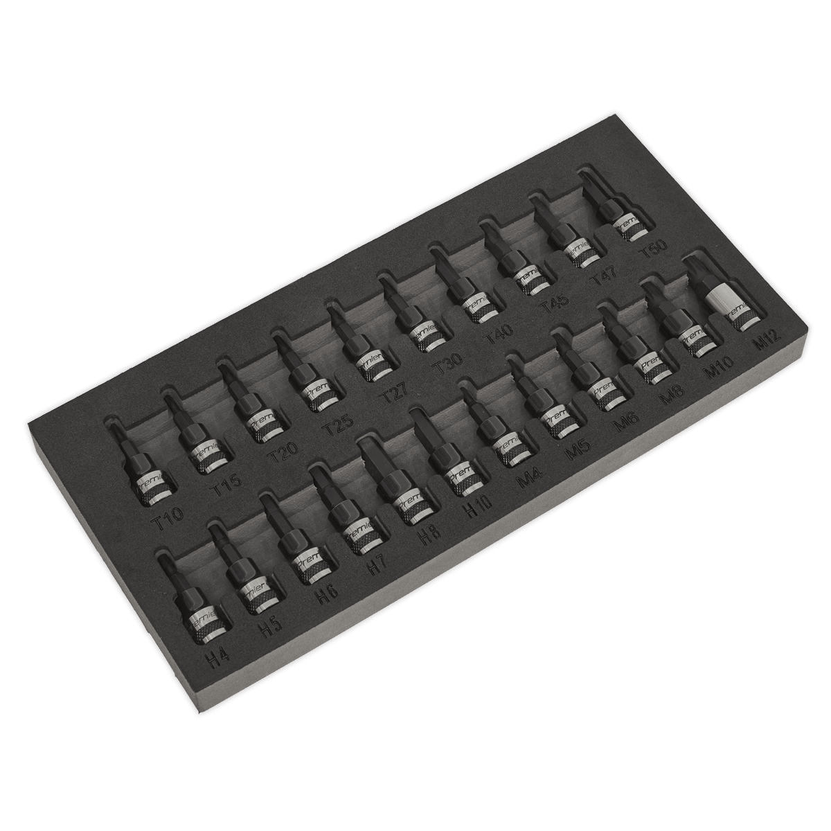 Sealey AK7985 TRX - Star*/Hex/Spline Socket Bit Set 22pc 3/8"Sq Drive Black Series - AK7985 - Sealey Tools UK - Trade Counter Direct