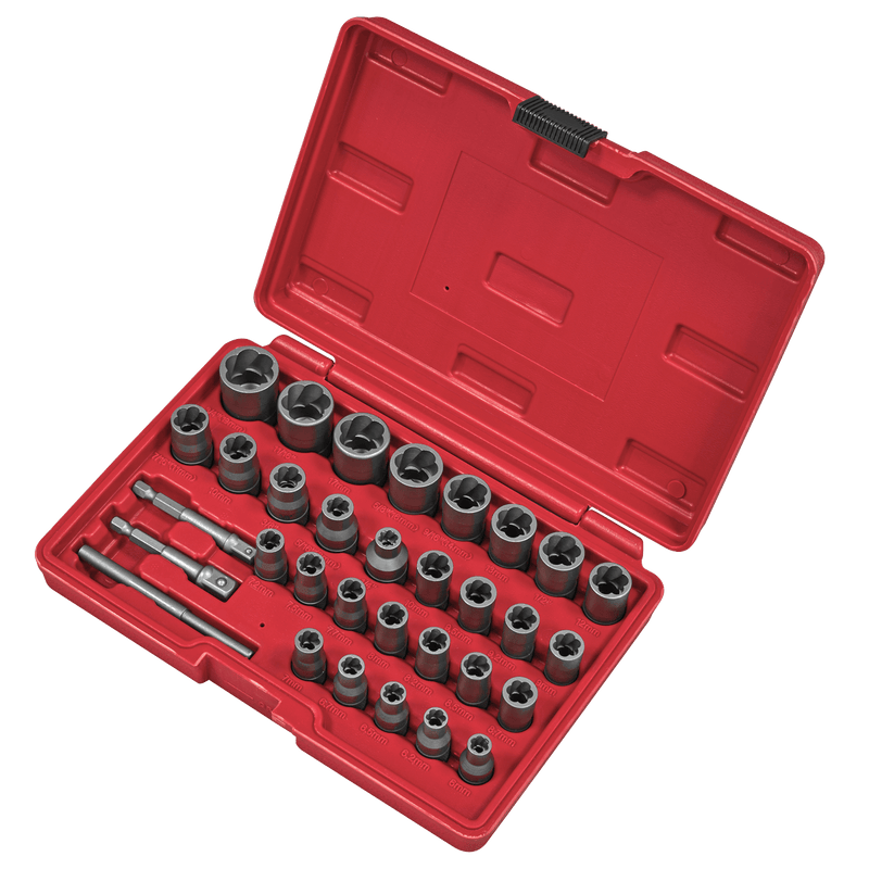 Sealey AK8132 Slim Design Bolt & Nut Extractor Set 32pc - AK8132 - Sealey Tools UK - Trade Counter Direct