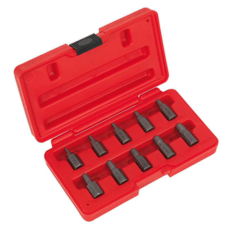 Sealey AK8181 Multi-Spline Screw Extractor Set 10pc - AK8181 - Sealey Tools UK - Trade Counter Direct