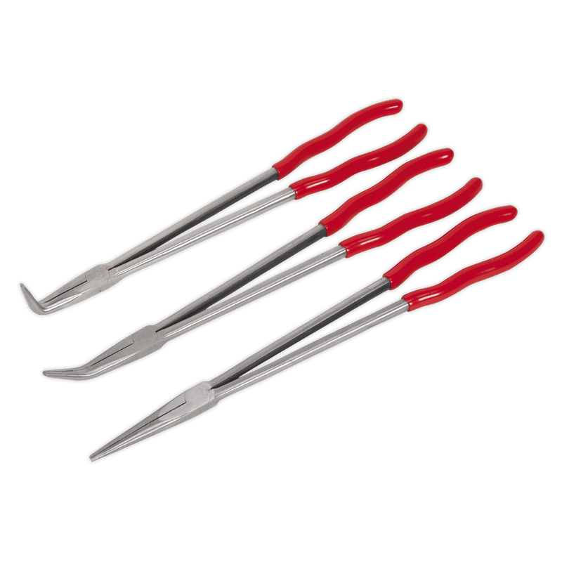 Sealey AK8576 Needle Nose Pliers Set 3pc Extra - Long 400mm - AK8576 - Sealey Tools UK - Trade Counter Direct