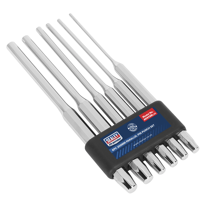 Sealey AK9128L Parallel Pin Punch Set 6pc 200mm - AK9128L - Sealey Tools UK - Trade Counter Direct