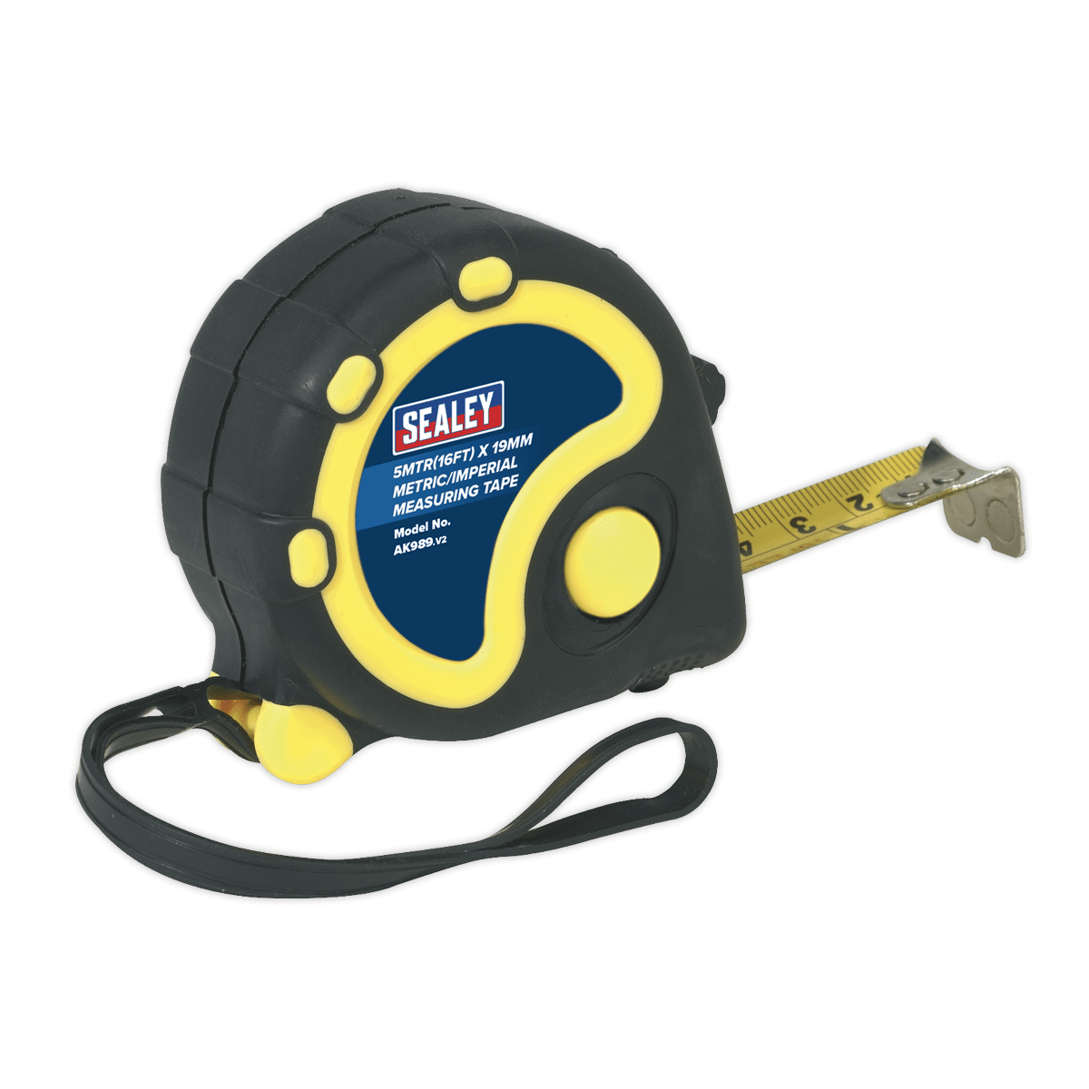 Sealey AK989 Rubber Tape Measure 5m(16ft) x 19mm - Metric/Imperial - AK989 - Sealey Tools UK - Trade Counter Direct