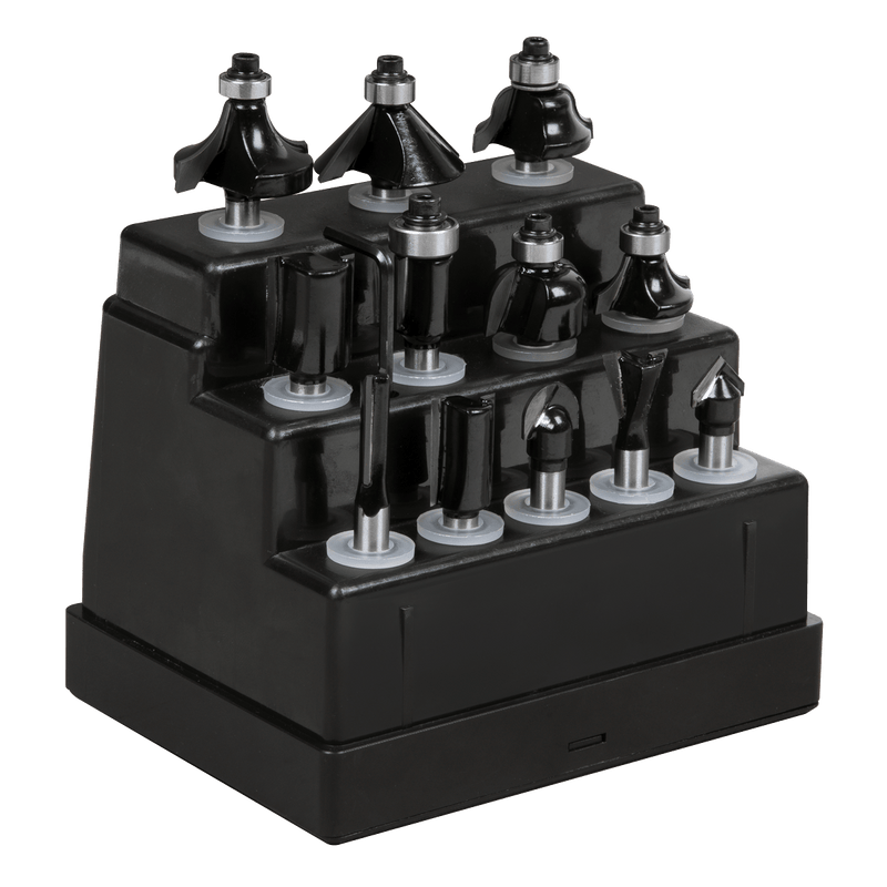 Sealey AK9912 Router Bit Set 1/4" Shank 12pc - AK9912 - Sealey Tools UK - Trade Counter Direct