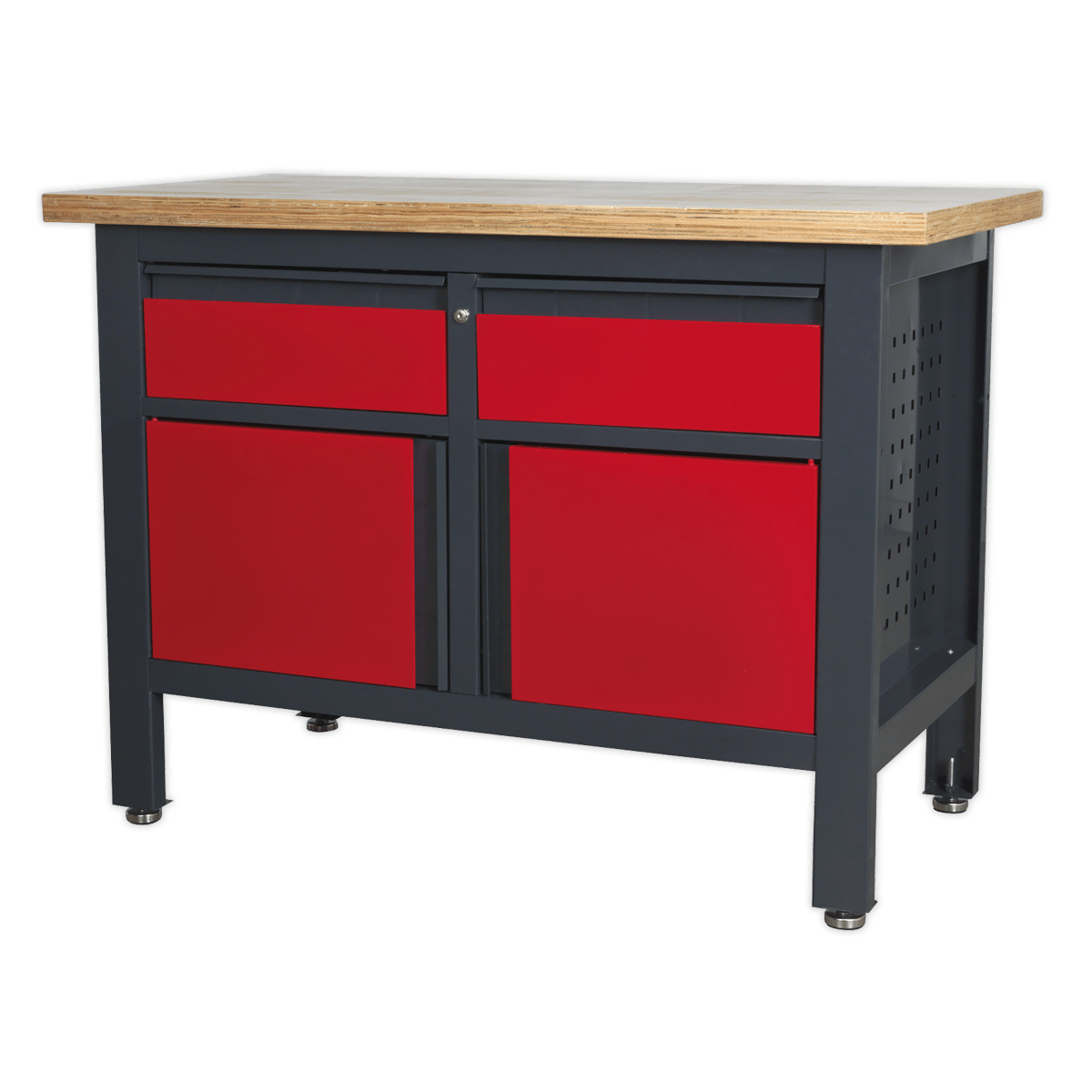 Sealey AP1372A Workbench with 2 Drawers & 2 Cupboards - AP1372A - Sealey Tools UK - Trade Counter Direct