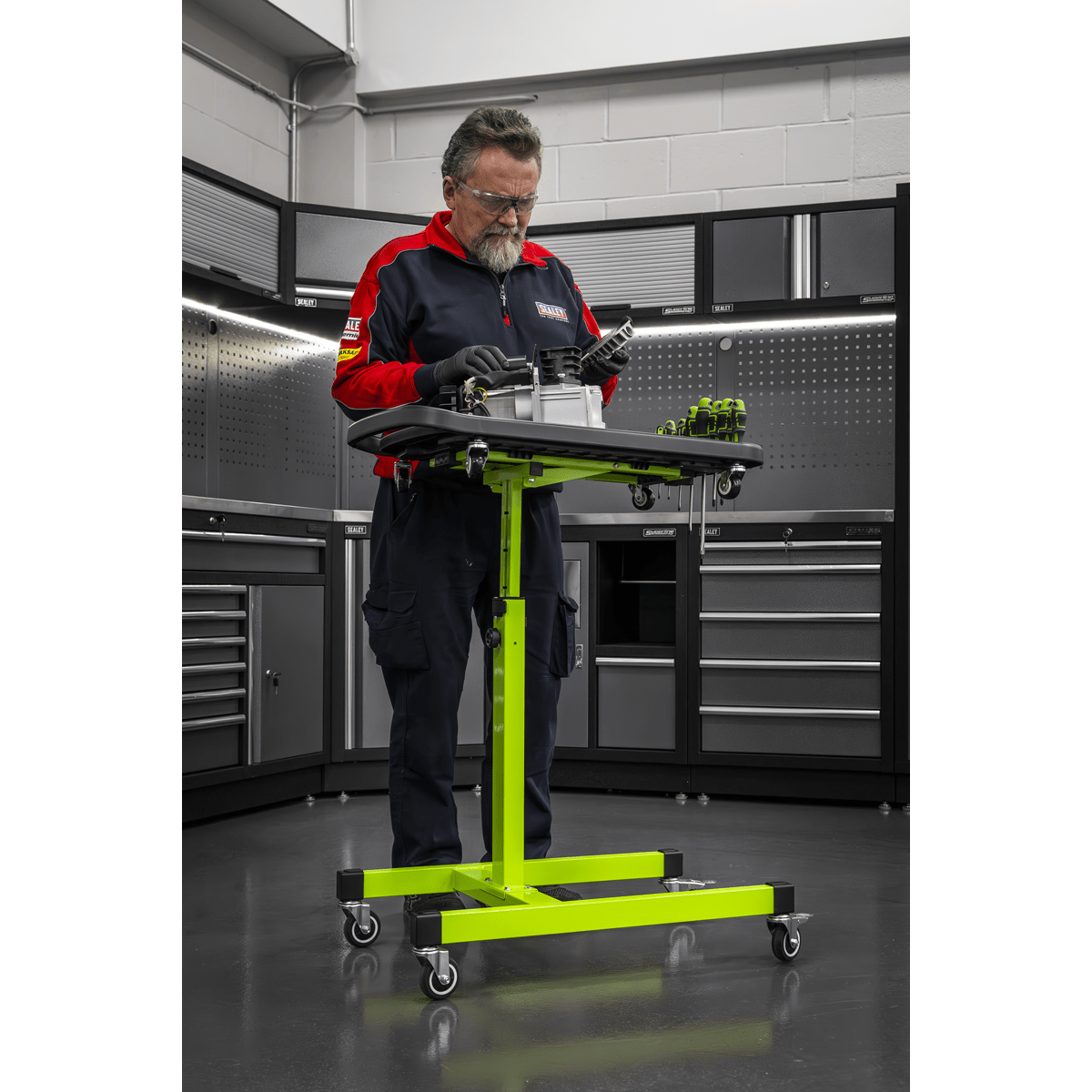 Sealey AP201 Adjustable-Height Mobile Workstation with Removable Top Tray - AP201 - Sealey Tools UK - Trade Counter Direct
