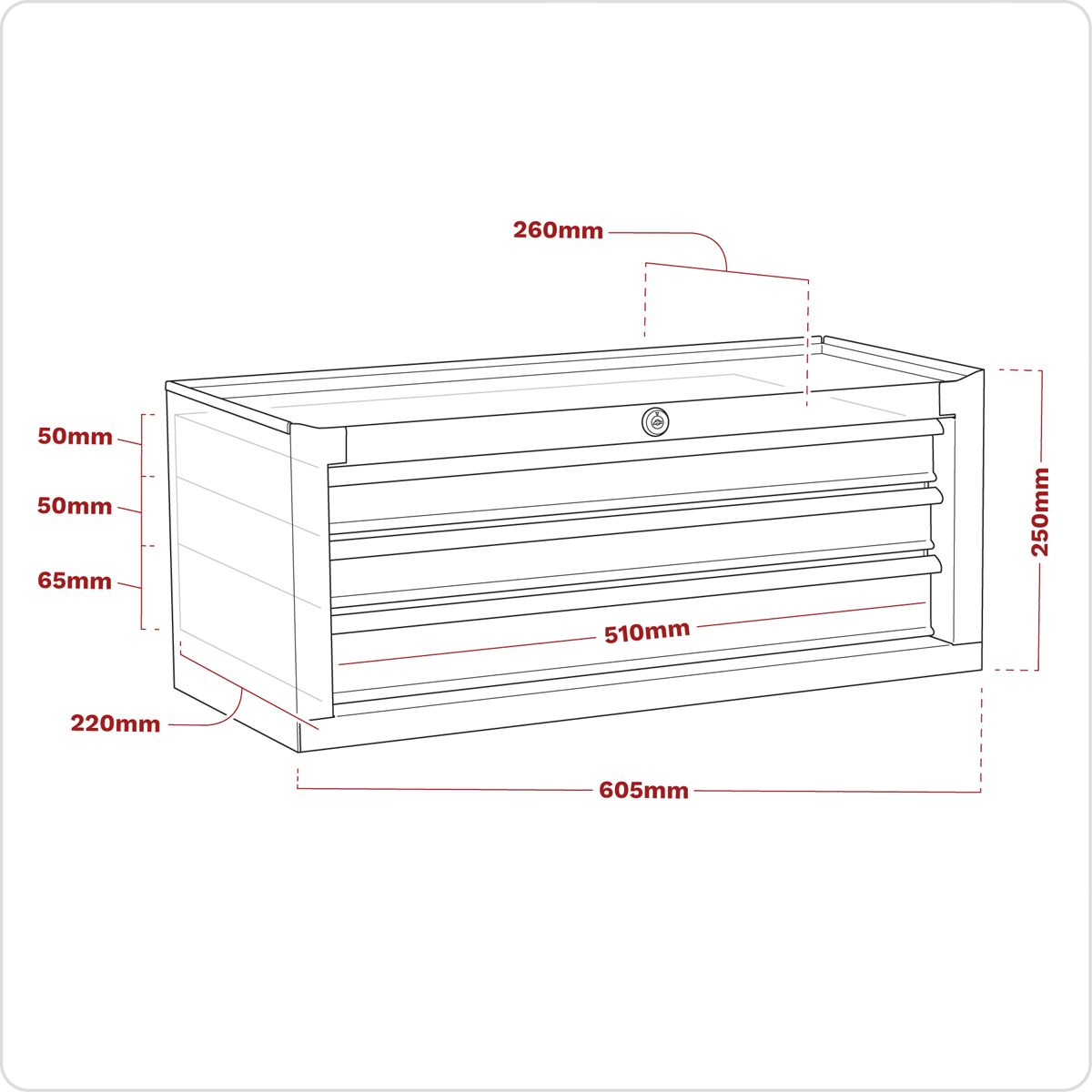 Sealey AP22309BBCP American PRO® Mid-Box Tool Chest 3 Drawer - Purple/Grey - AP22309BBCP - Sealey Tools UK - Trade Counter Direct