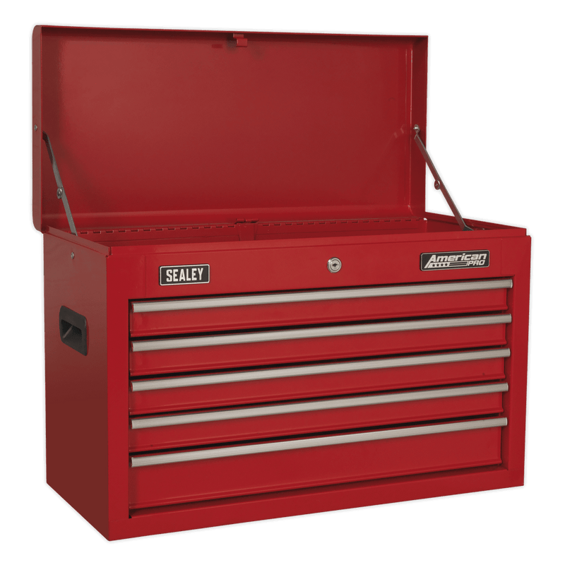Sealey AP225 Topchest 5 Drawer with Ball - Bearing Slides - Red - AP225 - Sealey Tools UK - Trade Counter Direct