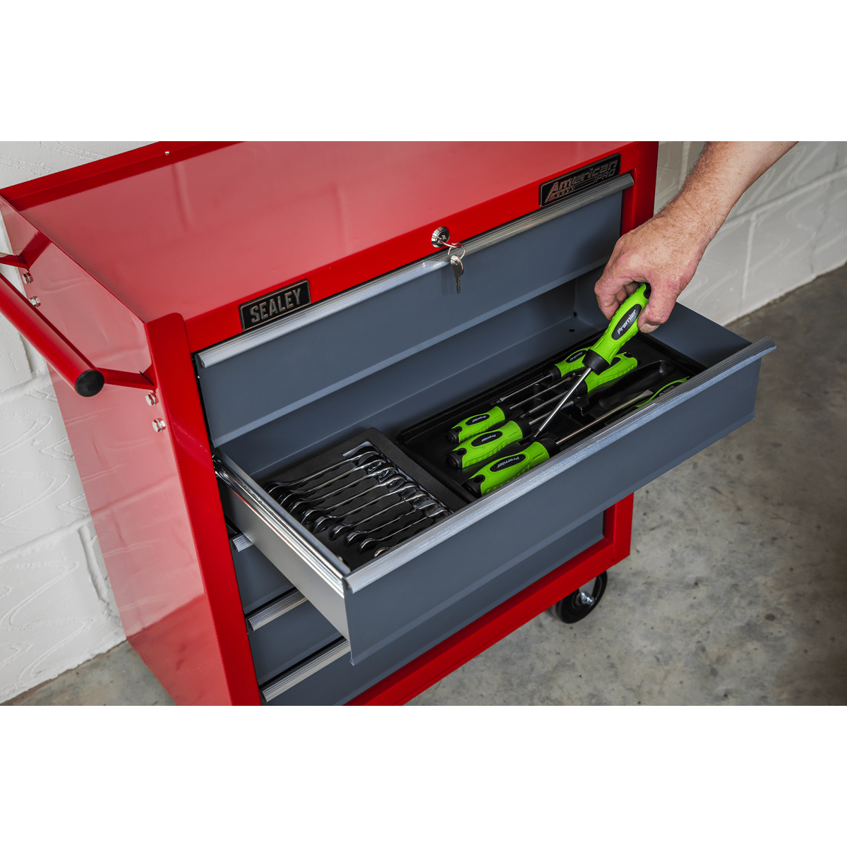 Sealey AP22505BB American PRO® Rollcab 5 Drawer - Red/Grey - AP22505BB - Sealey Tools UK - Trade Counter Direct